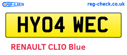 HY04WEC are the vehicle registration plates.