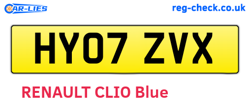 HY07ZVX are the vehicle registration plates.