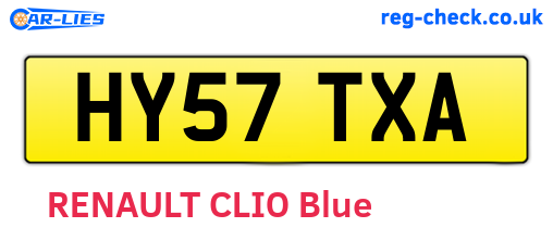 HY57TXA are the vehicle registration plates.