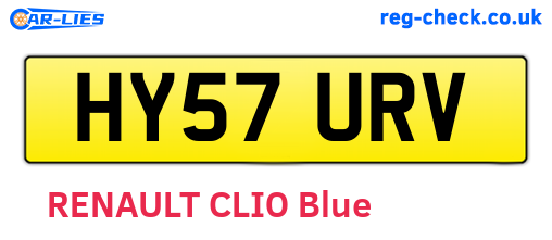 HY57URV are the vehicle registration plates.