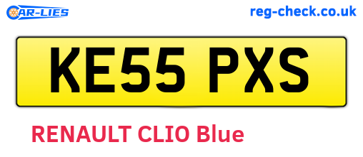 KE55PXS are the vehicle registration plates.