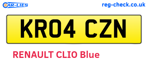 KR04CZN are the vehicle registration plates.