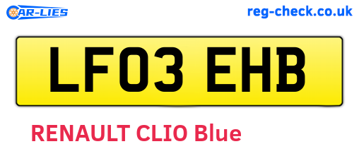 LF03EHB are the vehicle registration plates.