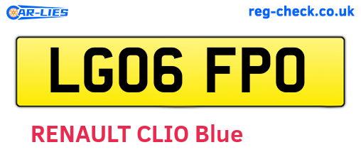 LG06FPO are the vehicle registration plates.