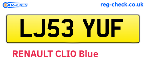 LJ53YUF are the vehicle registration plates.