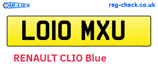 LO10MXU are the vehicle registration plates.