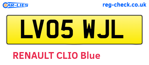 LV05WJL are the vehicle registration plates.