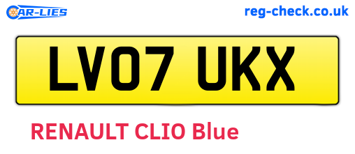 LV07UKX are the vehicle registration plates.