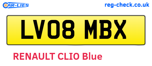 LV08MBX are the vehicle registration plates.
