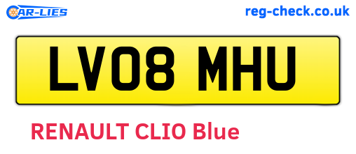 LV08MHU are the vehicle registration plates.