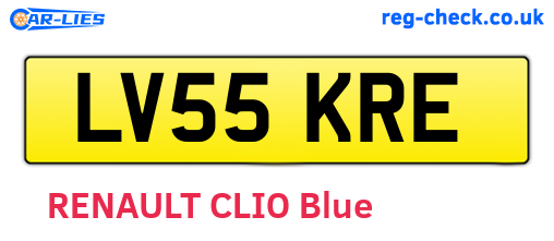 LV55KRE are the vehicle registration plates.