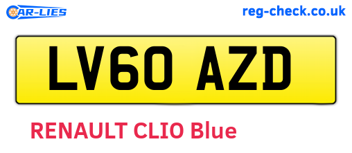 LV60AZD are the vehicle registration plates.
