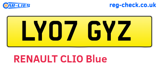 LY07GYZ are the vehicle registration plates.