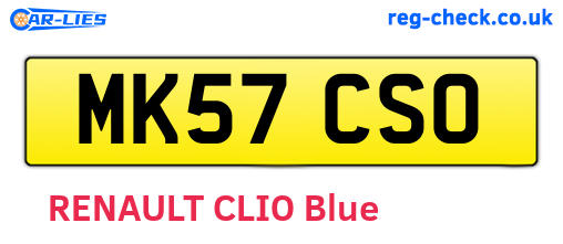 MK57CSO are the vehicle registration plates.
