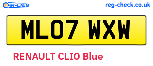 ML07WXW are the vehicle registration plates.