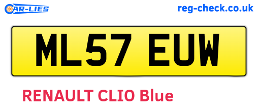 ML57EUW are the vehicle registration plates.