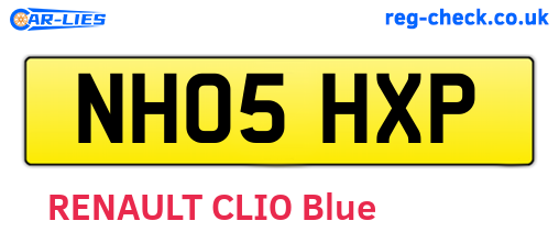 NH05HXP are the vehicle registration plates.