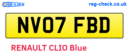 NV07FBD are the vehicle registration plates.