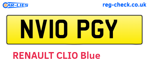 NV10PGY are the vehicle registration plates.