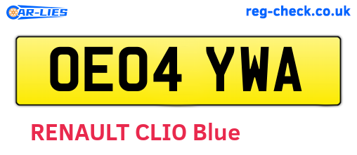 OE04YWA are the vehicle registration plates.