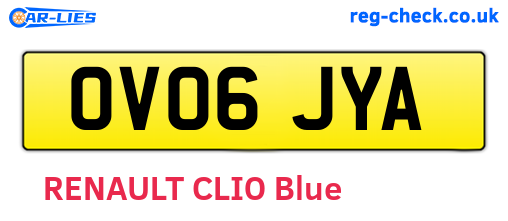 OV06JYA are the vehicle registration plates.
