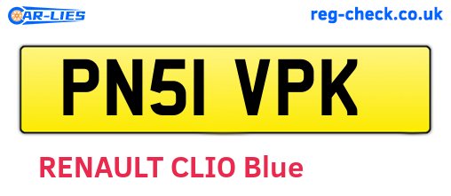 PN51VPK are the vehicle registration plates.