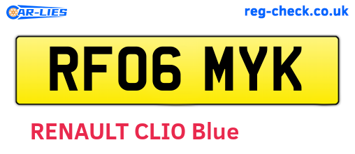 RF06MYK are the vehicle registration plates.