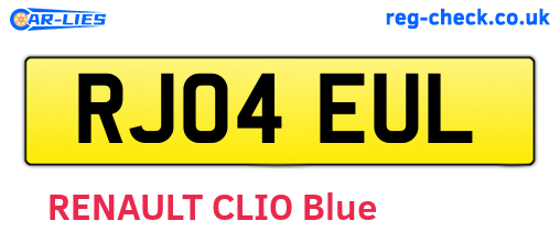 RJ04EUL are the vehicle registration plates.