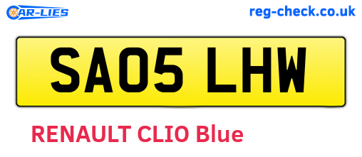 SA05LHW are the vehicle registration plates.