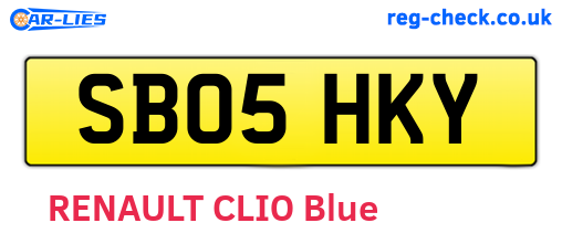SB05HKY are the vehicle registration plates.