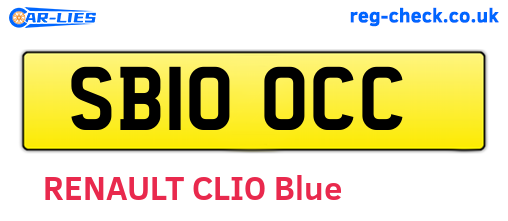 SB10OCC are the vehicle registration plates.