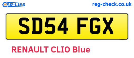 SD54FGX are the vehicle registration plates.