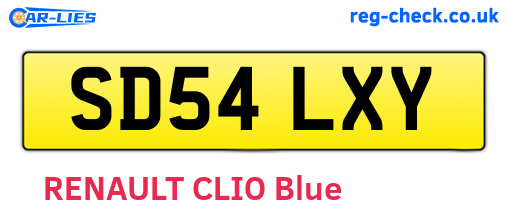 SD54LXY are the vehicle registration plates.