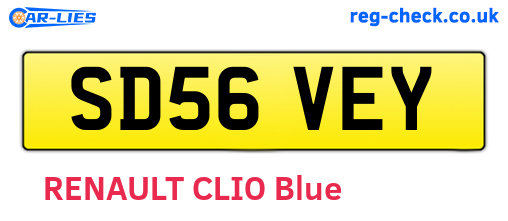 SD56VEY are the vehicle registration plates.