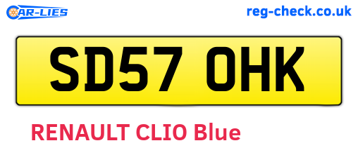 SD57OHK are the vehicle registration plates.