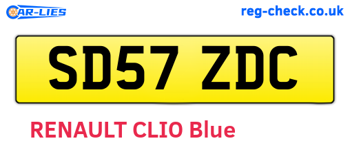 SD57ZDC are the vehicle registration plates.