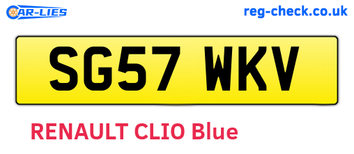SG57WKV are the vehicle registration plates.