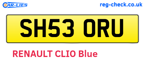 SH53ORU are the vehicle registration plates.