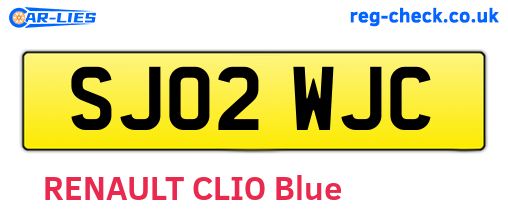 SJ02WJC are the vehicle registration plates.