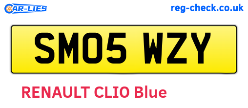 SM05WZY are the vehicle registration plates.