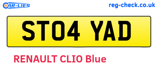 ST04YAD are the vehicle registration plates.