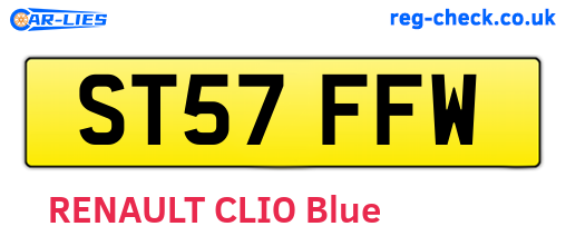 ST57FFW are the vehicle registration plates.