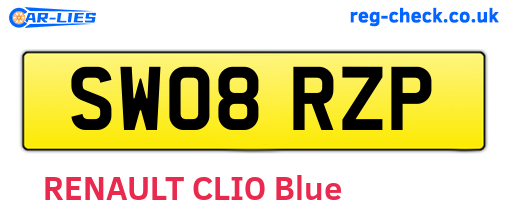 SW08RZP are the vehicle registration plates.