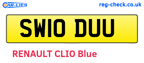 SW10DUU are the vehicle registration plates.