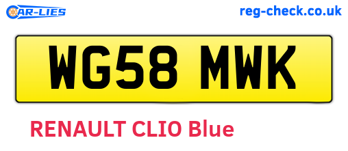 WG58MWK are the vehicle registration plates.