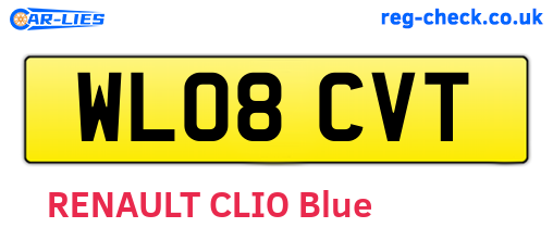 WL08CVT are the vehicle registration plates.