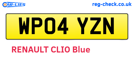 WP04YZN are the vehicle registration plates.