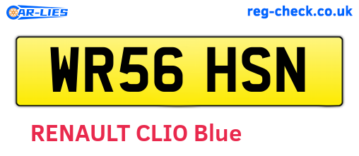 WR56HSN are the vehicle registration plates.