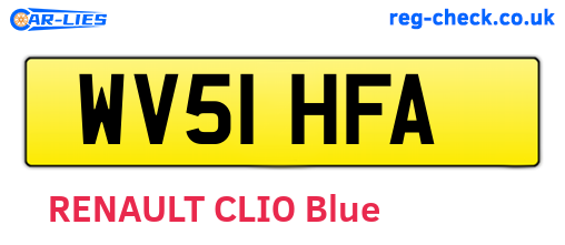 WV51HFA are the vehicle registration plates.