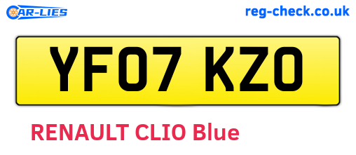 YF07KZO are the vehicle registration plates.